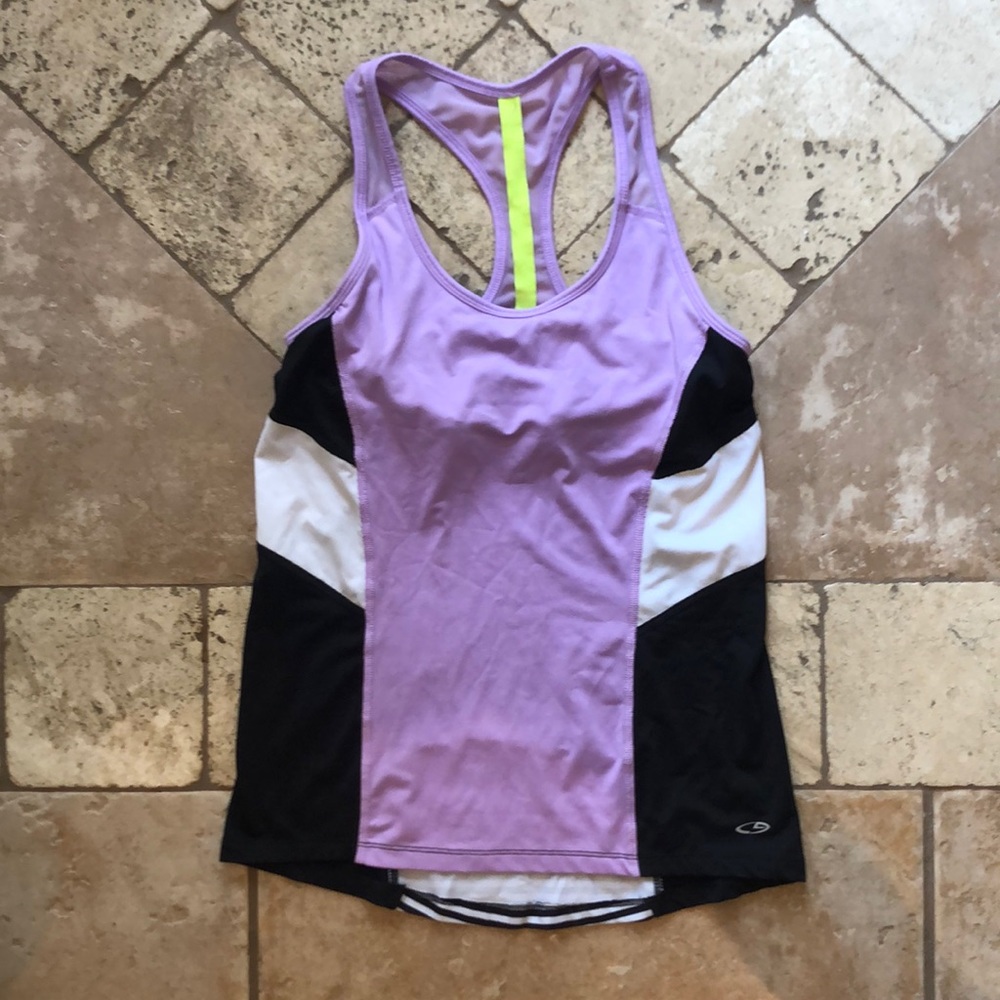 Purple Patterned Workout Racerback Tank